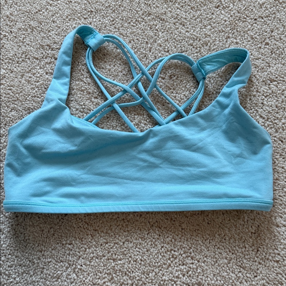 Lululemon Athletica Light Blue Strappy Sports Bra